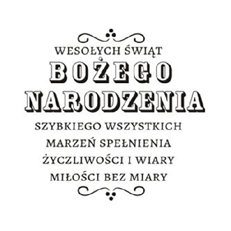 Biała kartka Wesołych Świąt Bożego Narodzenia